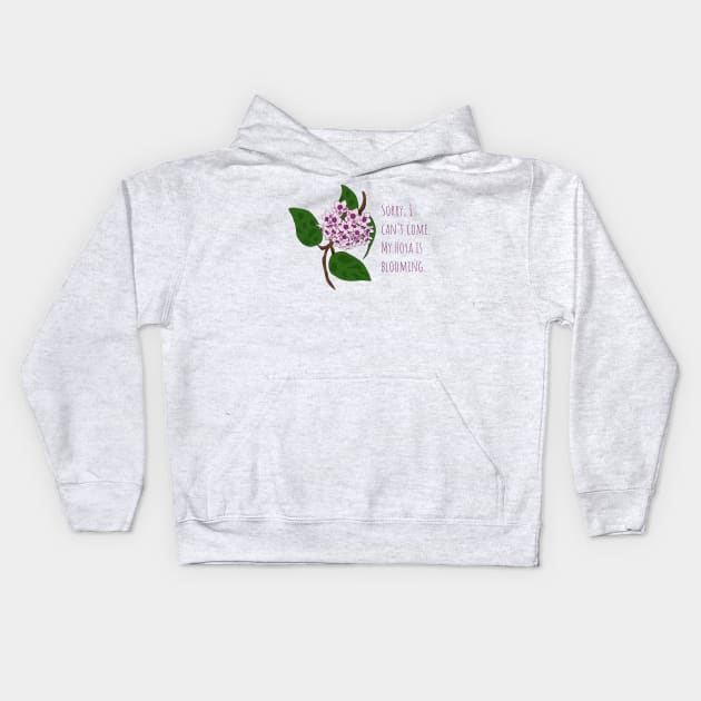 Hoya Bloom Plant Parent Design Kids Hoodie by Punderstandable